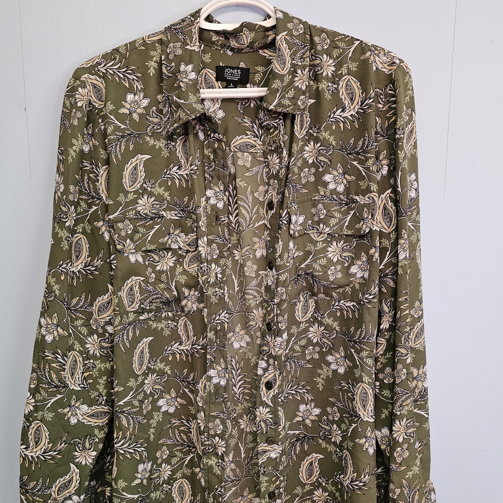 Green Floral Button-Up Shirt